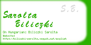 sarolta biliczki business card